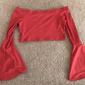 Bell bottom sleeve crop top